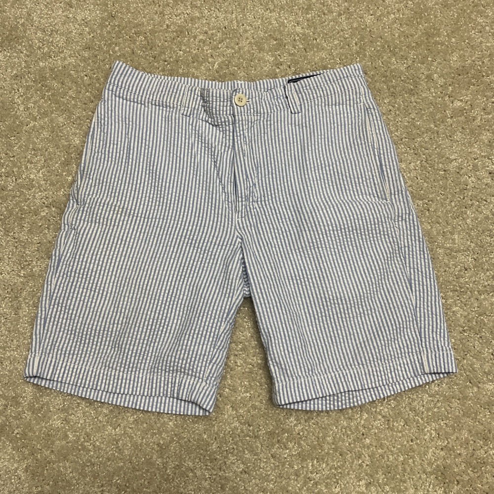 Vineyard Vines Men's Club Shorts Size 30 Blue Striped Seersucker 8" Classic